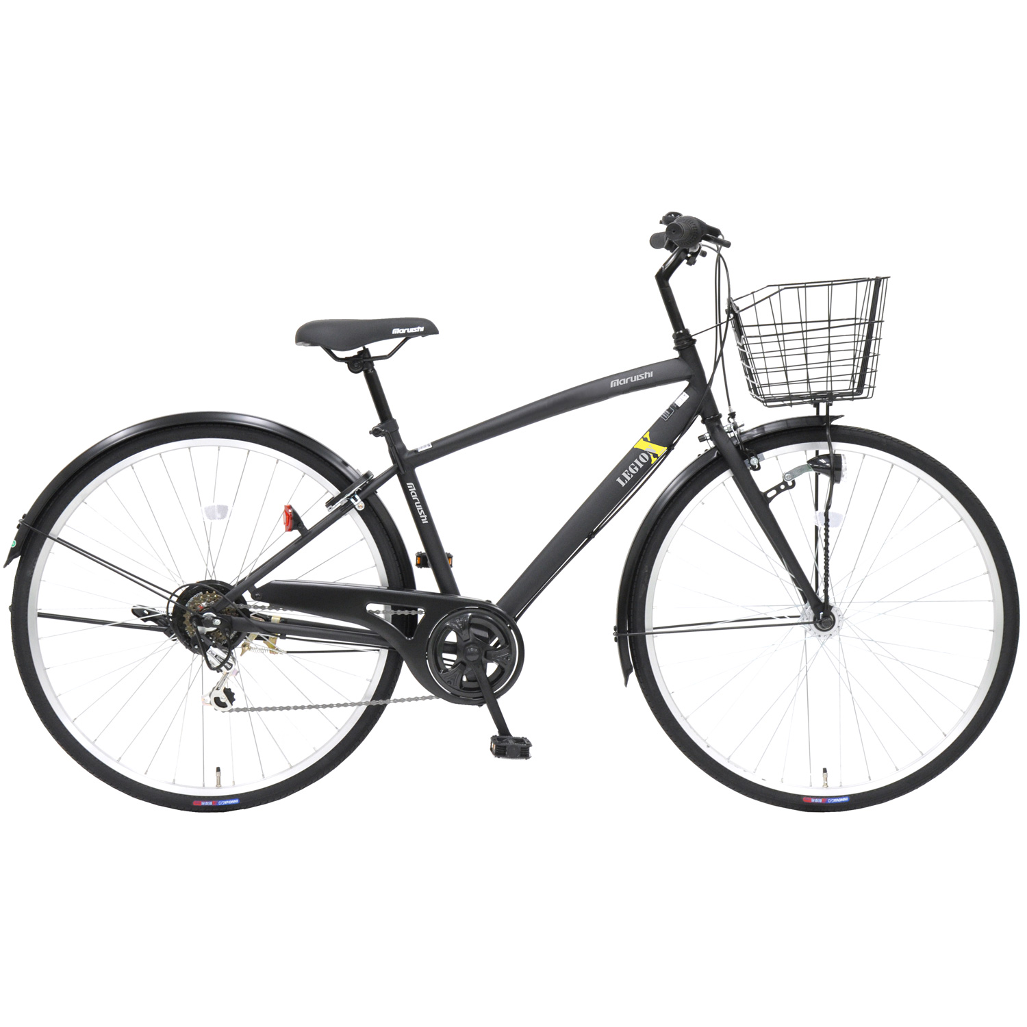APASCH シティサイクル バスケット付き ブラック 自転車本体