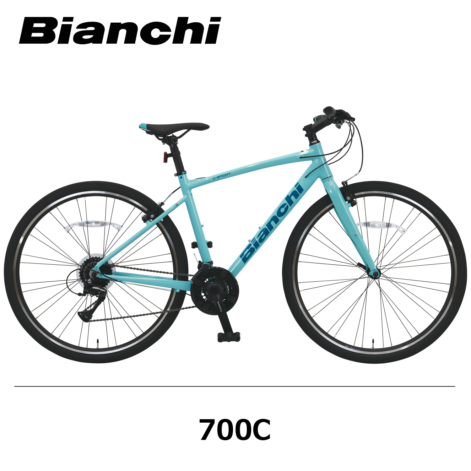 ビアンキ【Bianchi】のクロスバイク カゴ付き！ - クロスバイク