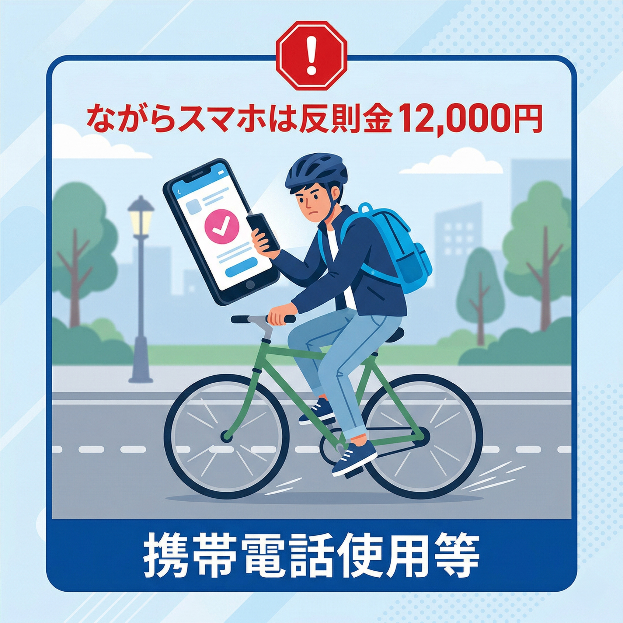 携帯電話使用等（ながらスマホ）のイラスト