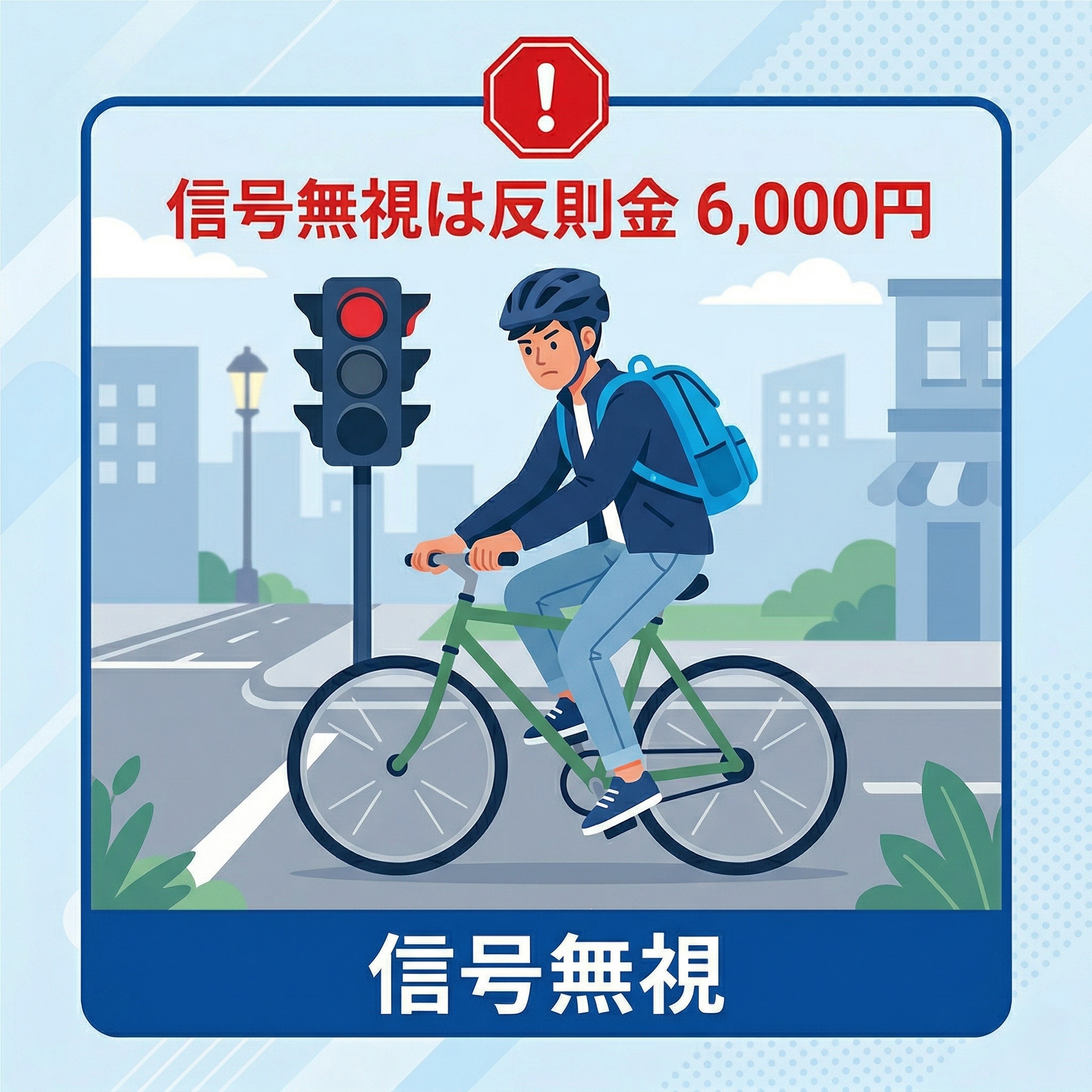 信号無視のイラスト