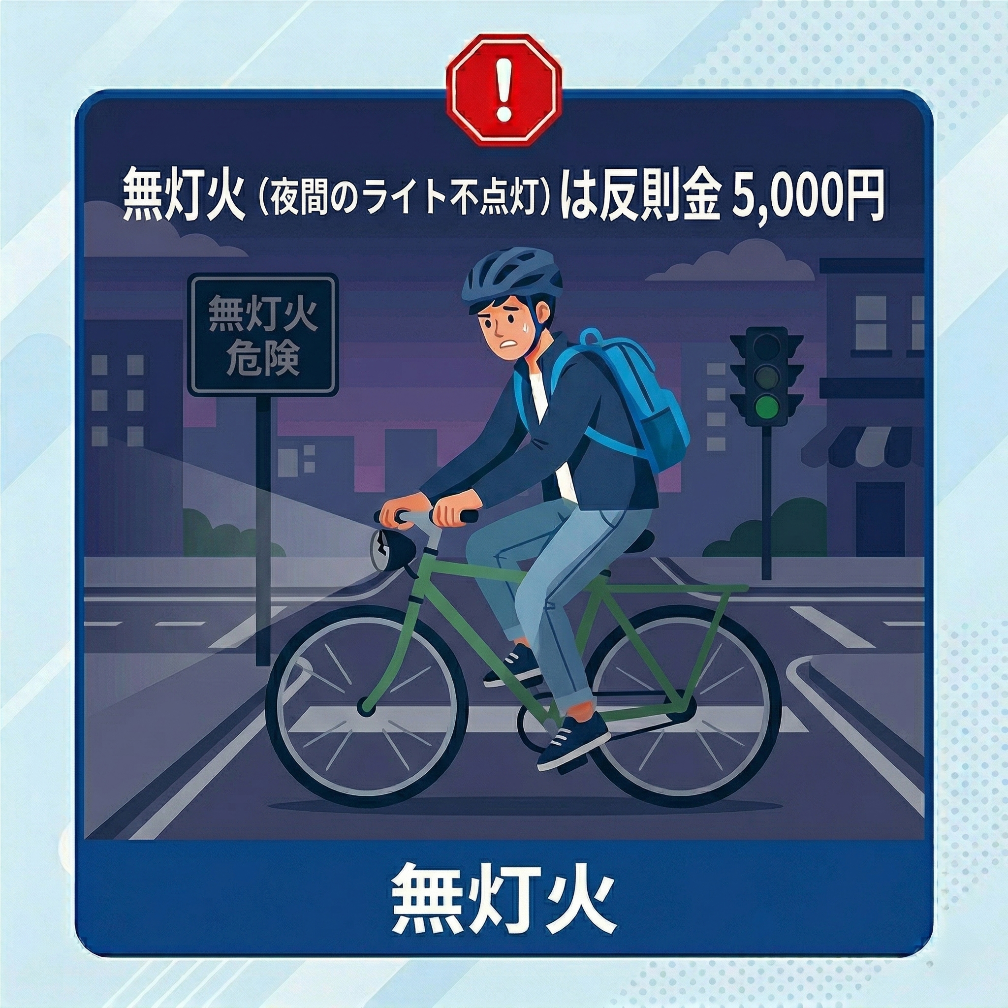 無灯火（夜間のライト不点灯）のイラスト